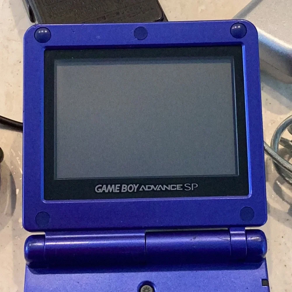 Gameboy Advance SP Console ASG-001 Nintendo GBA Game Boy Cobalt Blue Charger